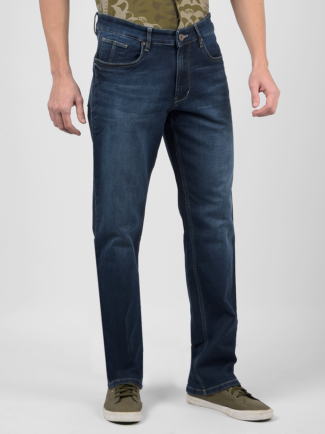 Numero Uno Men Solid Dark Blue Jeans